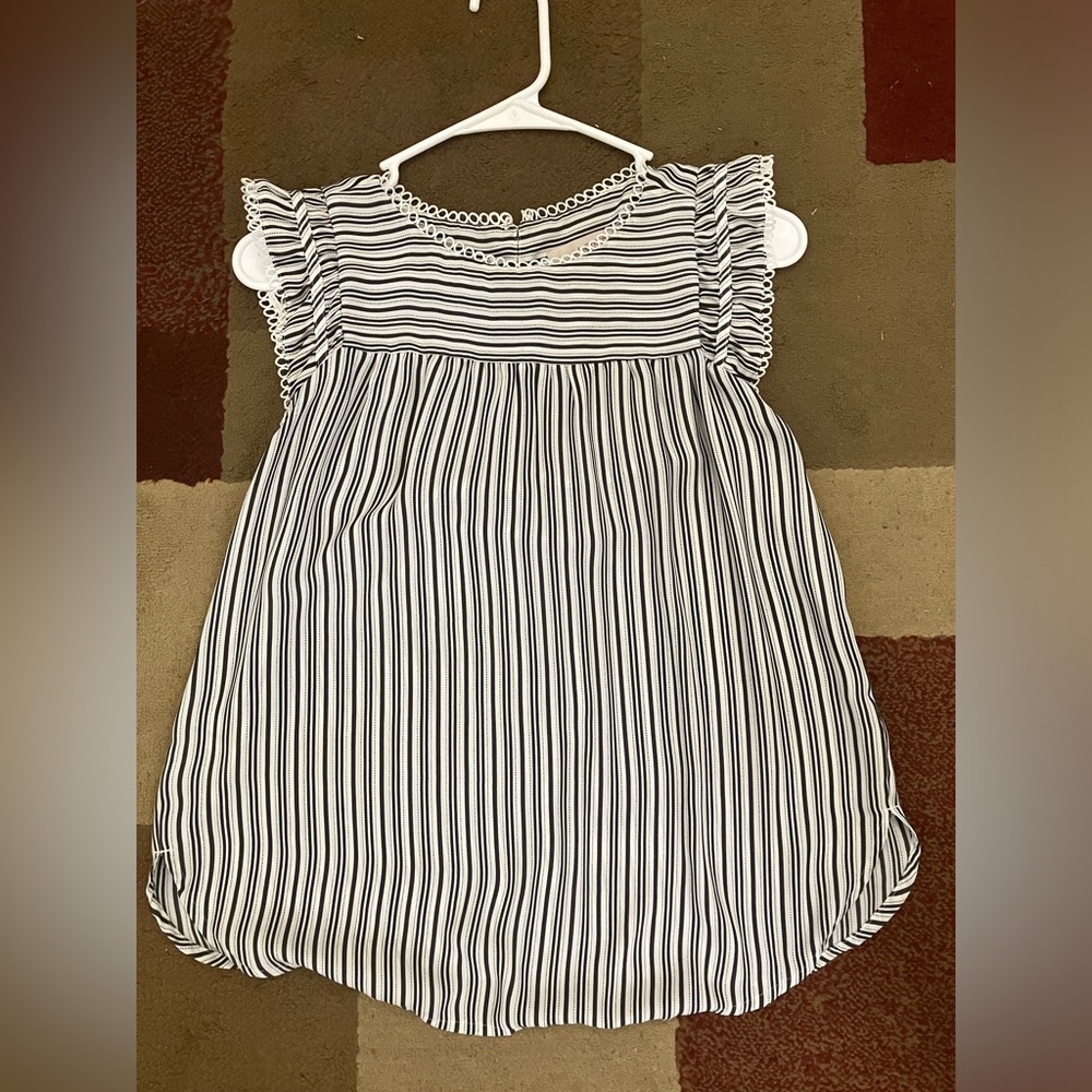 Loft Black & White Striped Top Size XSP
